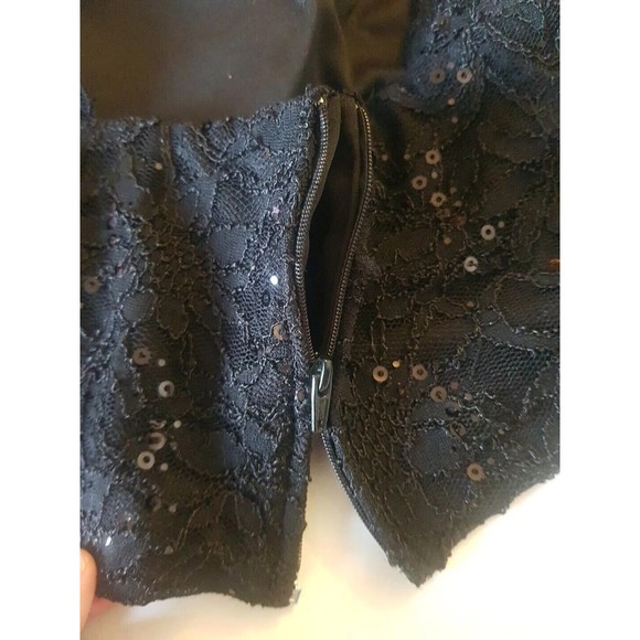 B. Darlin Womens Blouse Crop Top Size 15 Sz 16 Sequined Lace Evening Prom Party - Picture 13 of 13